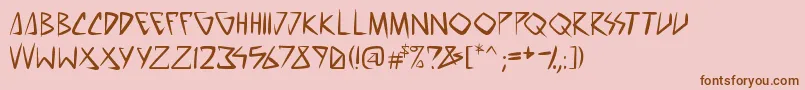 SpacePunkPg-Schriftart – Braune Schriften auf rosa Hintergrund