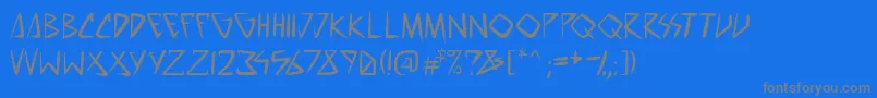 SpacePunkPg-Schriftart – Graue Schriften auf blauem Hintergrund