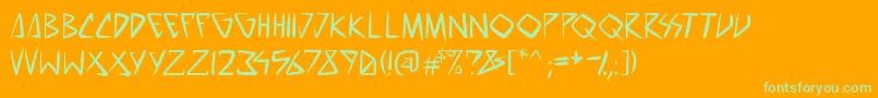 SpacePunkPg Font – Green Fonts on Orange Background