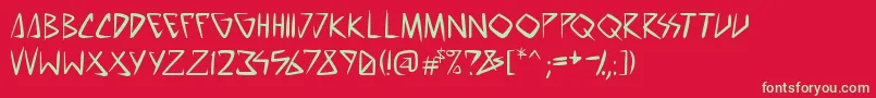 フォントSpacePunkPg – 赤い背景に緑の文字