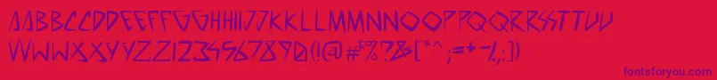 SpacePunkPg Font – Purple Fonts on Red Background