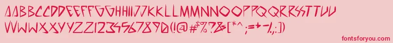 SpacePunkPg Font – Red Fonts on Pink Background