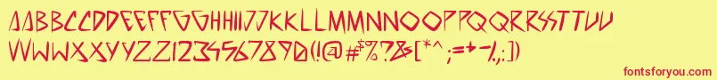 SpacePunkPg Font – Red Fonts on Yellow Background
