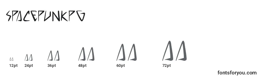 Tamaños de fuente SpacePunkPg