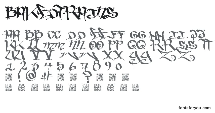 Schriftart Bakedtrains – Alphabet, Zahlen, spezielle Symbole