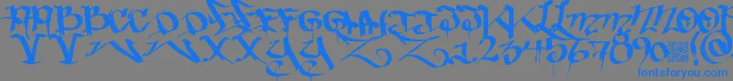 Bakedtrains Font – Blue Fonts on Gray Background