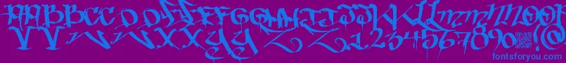 Bakedtrains Font – Blue Fonts on Purple Background