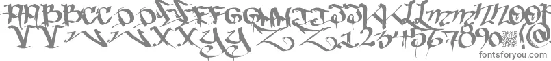 フォントBakedtrains – 白い背景に灰色の文字