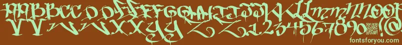 Bakedtrains Font – Green Fonts on Brown Background