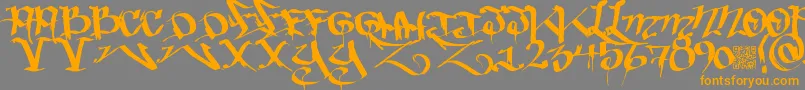 Bakedtrains-fontti – oranssit fontit harmaalla taustalla