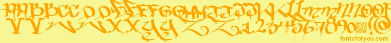 fuente Bakedtrains – Fuentes Naranjas Sobre Fondo Amarillo