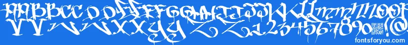Bakedtrains Font – White Fonts on Blue Background