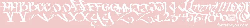 Fonte Bakedtrains – fontes brancas em um fundo rosa