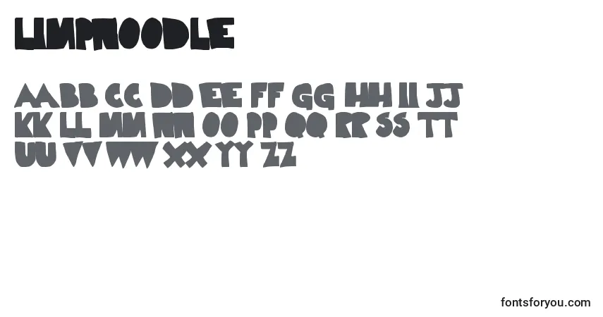A fonte LimpNoodle – alfabeto, números, caracteres especiais