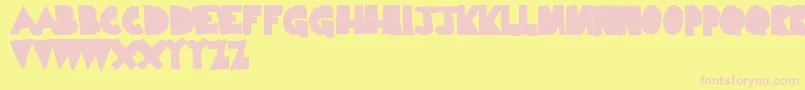 LimpNoodle-Schriftart – Rosa Schriften auf gelbem Hintergrund