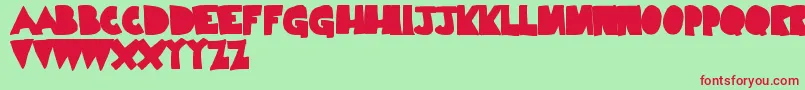 フォントLimpNoodle – 赤い文字の緑の背景