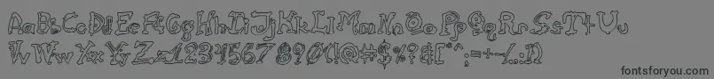 CathzuluHollow Font – Black Fonts on Gray Background