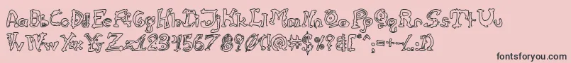 CathzuluHollow Font – Black Fonts on Pink Background