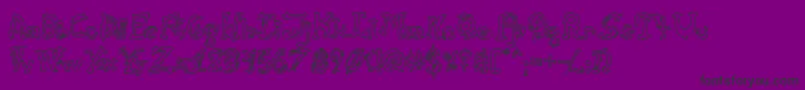 フォントCathzuluHollow – 紫の背景に黒い文字