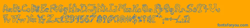 More about CathzuluHollow Font CathzuluHollow Font – Blue Fonts on Orange Background