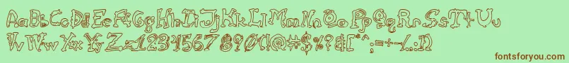 CathzuluHollow Font – Brown Fonts on Green Background