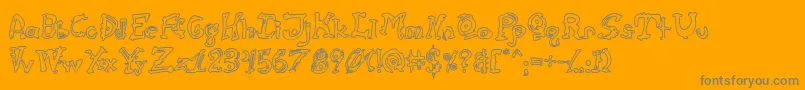 CathzuluHollow-Schriftart – Graue Schriften auf orangefarbenem Hintergrund