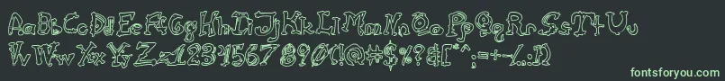 CathzuluHollow Font – Green Fonts on Black Background