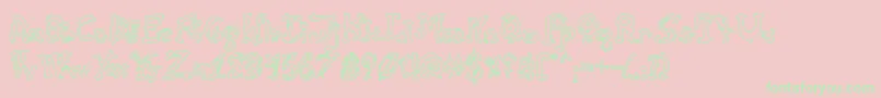 CathzuluHollow Font – Green Fonts on Pink Background