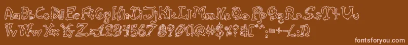 CathzuluHollow Font – Pink Fonts on Brown Background