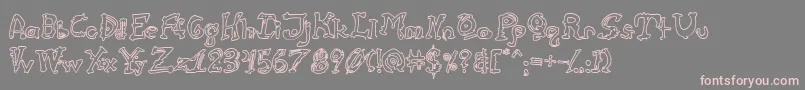 CathzuluHollow Font – Pink Fonts on Gray Background