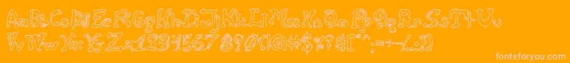 CathzuluHollow Font – Pink Fonts on Orange Background