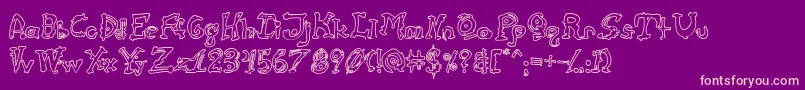 CathzuluHollow Font – Pink Fonts on Purple Background