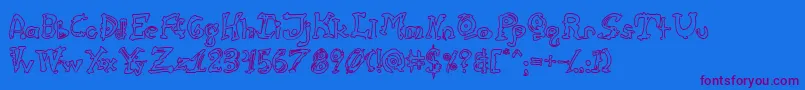 CathzuluHollow Font – Purple Fonts on Blue Background