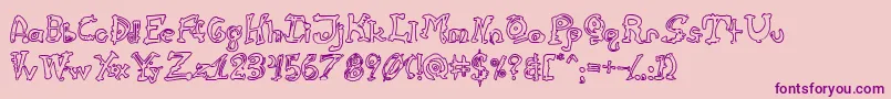 CathzuluHollow Font – Purple Fonts on Pink Background