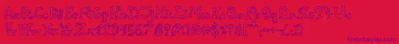 CathzuluHollow Font – Purple Fonts on Red Background