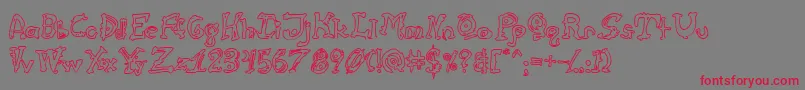 CathzuluHollow-Schriftart – Rote Schriften auf grauem Hintergrund