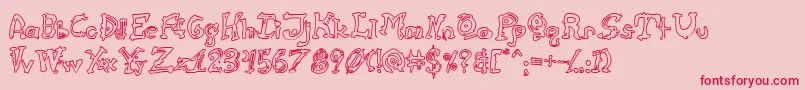 フォントCathzuluHollow – ピンクの背景に赤い文字