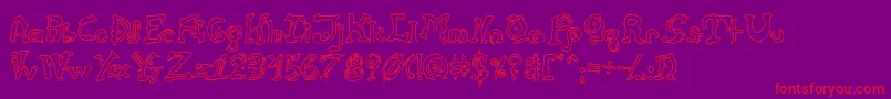 CathzuluHollow-Schriftart – Rote Schriften auf violettem Hintergrund
