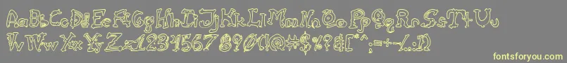 CathzuluHollow Font – Yellow Fonts on Gray Background
