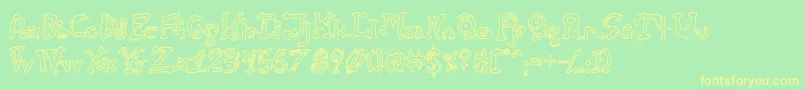 CathzuluHollow Font – Yellow Fonts on Green Background