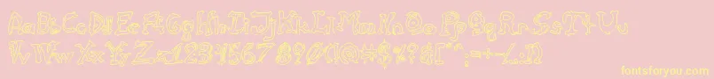 CathzuluHollow Font – Yellow Fonts on Pink Background