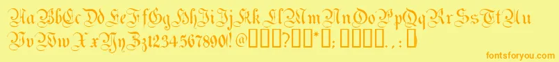 MagdeburgTM Font – Orange Fonts on Yellow Background