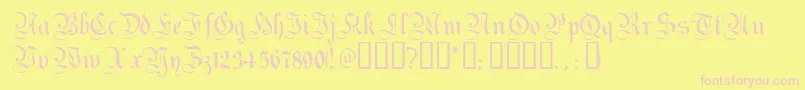 MagdeburgTM-Schriftart – Rosa Schriften auf gelbem Hintergrund