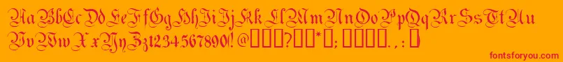 MagdeburgTM Font – Red Fonts on Orange Background