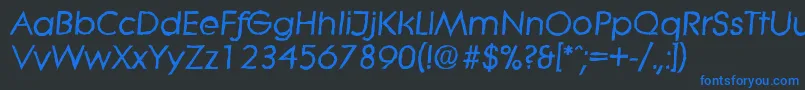 フォントLiteraantiqueBolditalic – 黒い背景に青い文字