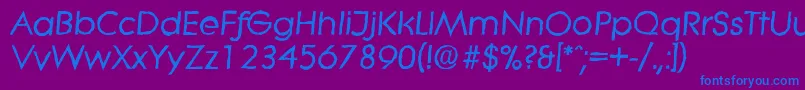 LiteraantiqueBolditalic Font – Blue Fonts on Purple Background