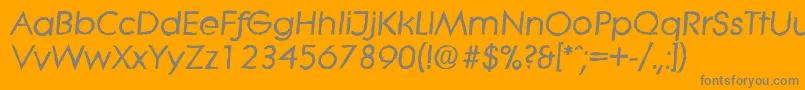Czcionka LiteraantiqueBolditalic – szare czcionki na pomarańczowym tle