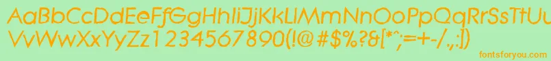 LiteraantiqueBolditalic-Schriftart – Orangefarbene Schriften auf grünem Hintergrund