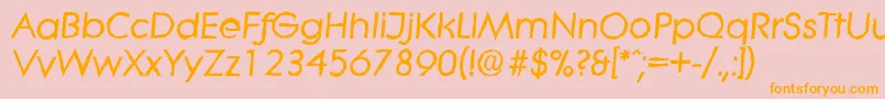 フォントLiteraantiqueBolditalic – オレンジの文字がピンクの背景にあります。