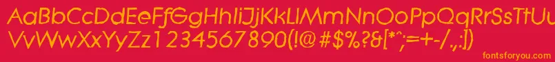 Шрифт LiteraantiqueBolditalic – оранжевые шрифты на красном фоне